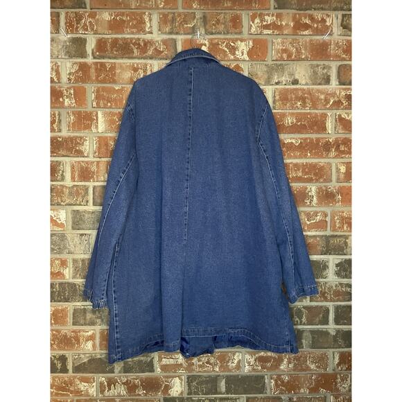 Vintage CBO New York Plus Size Denim Coat Size 4x Classic Fall Winter Streetwear - Picture 3 of 6
